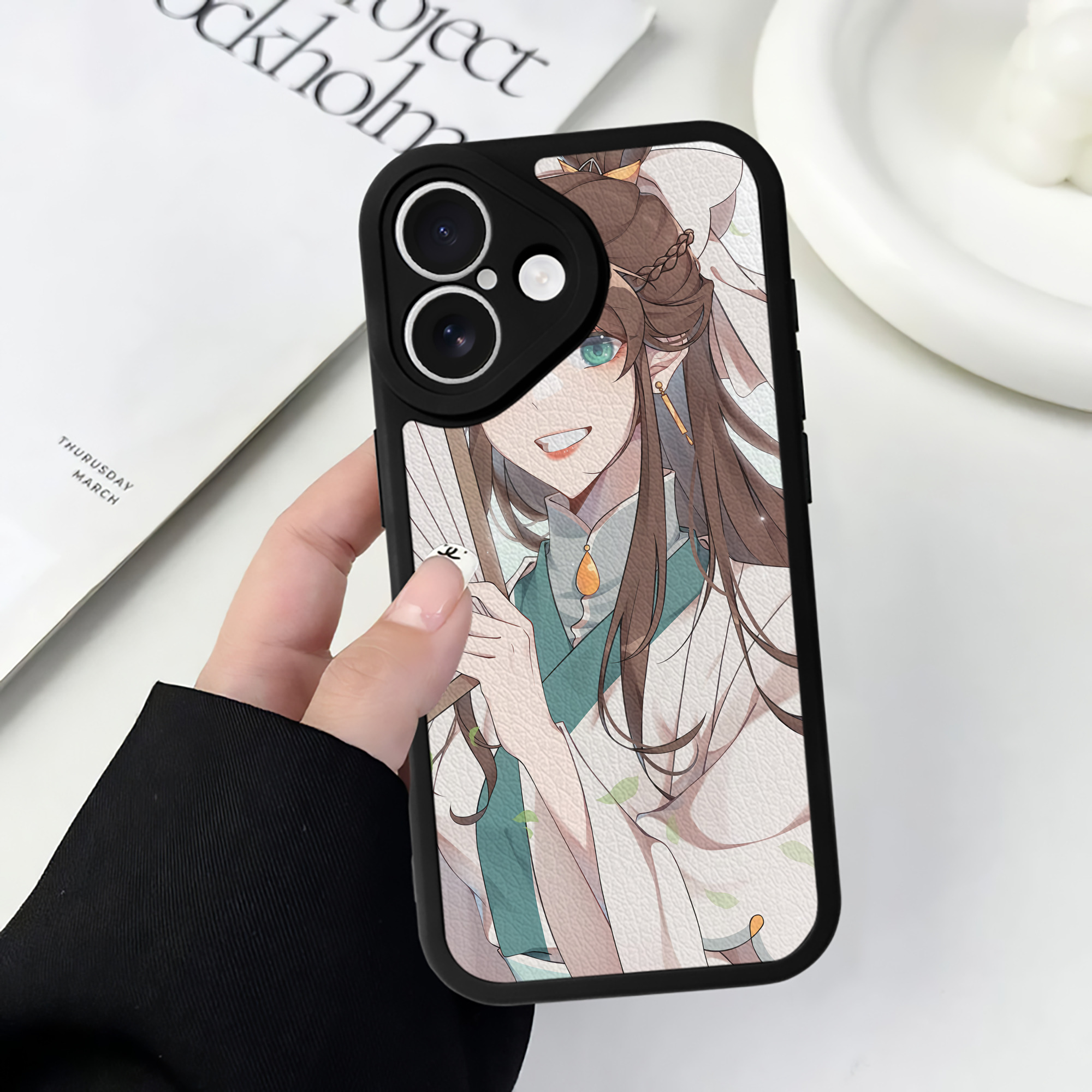 （画像用） 刀剣乱舞 Touken Ranbu 【iPhone 16シリーズ対応】シリコンスマホケース（レザー調） 材質：シリコン